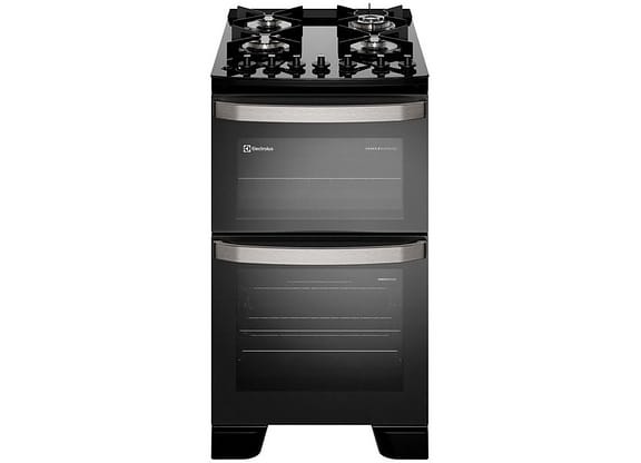 Fogão 4 Bocas Electrolux Mesa de Vidro Preto com - Timer Acendimento Automático VaporBake FE4DP