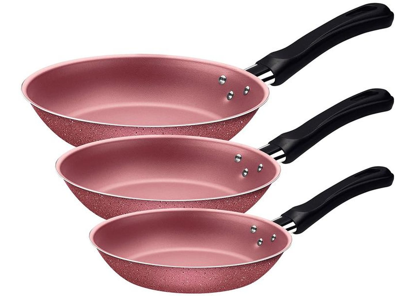Conjunto de Frigideiras Antiaderente Tramontina de Alumínio Caribe Rosa 3 Peças