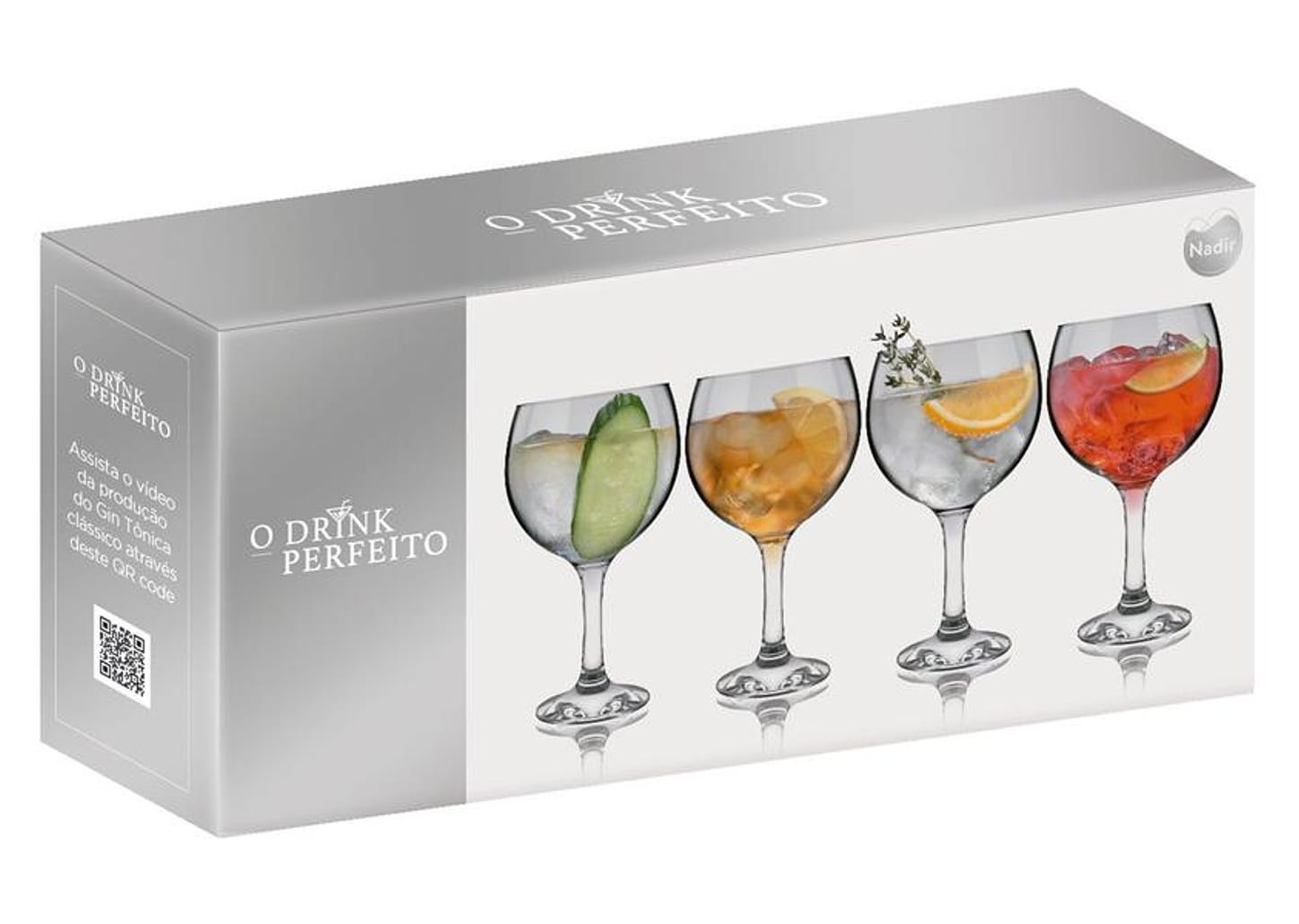 Jogo de Taças para Gin de Vidro 600ml 4 peças Nadir 7948