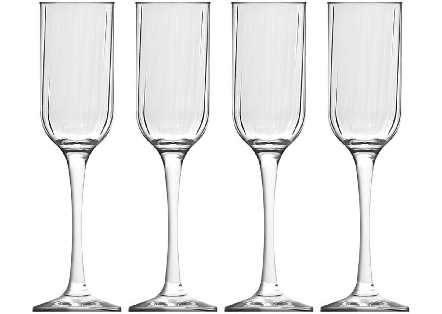 Jogo de Taças para Champagne de Vidro 195ml 4 peças Nadir Flute