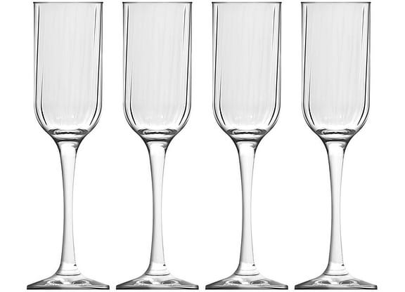 Jogo de Taças para Champagne de Vidro 195ml 4 peças Nadir Flute