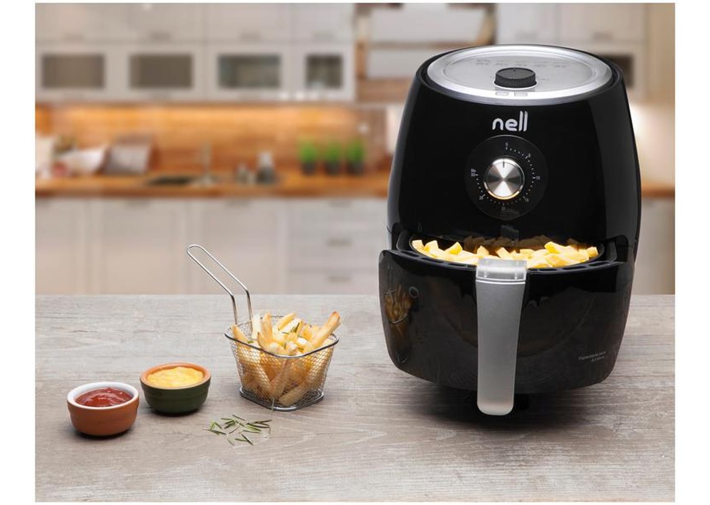 Fritadeira Elétrica sem Óleo/Air Fryer Nell Smart - Preta 2,4L com Timer