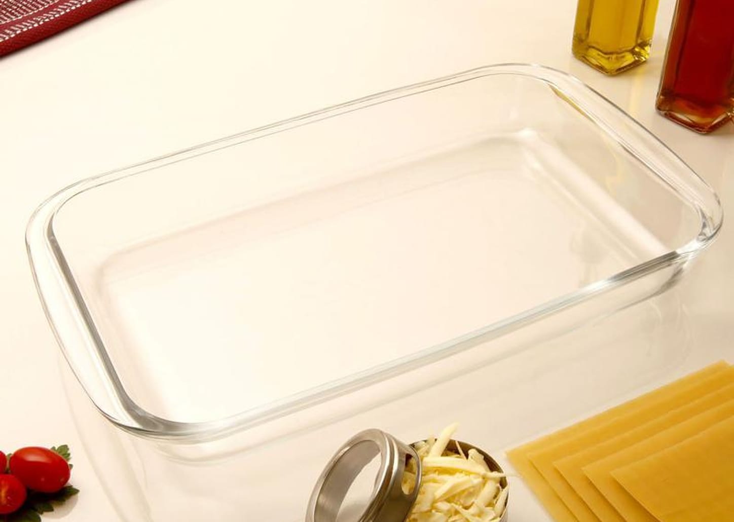 Lasanheira de Vidro Retangular com Tampa Marinex - Prática