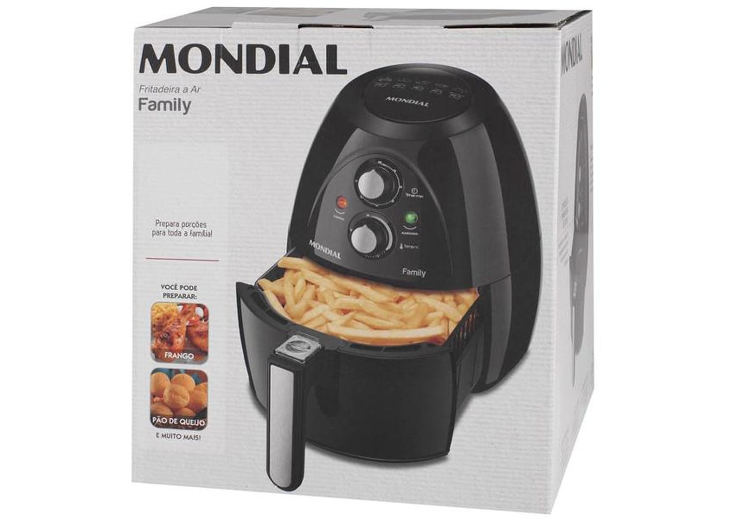 Fritadeira Elétrica Sem Óleo/Air Fryer Mondial - NAF-05 Preta 4L com Timer