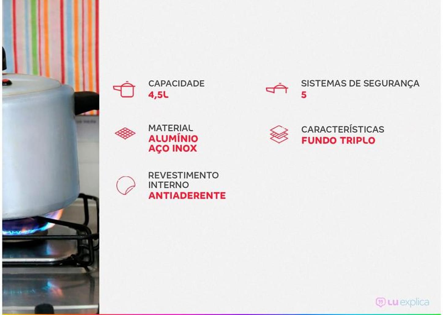 Panela de Pressão Tramontina 62513/223 - Inox 4,5L