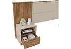 Cabeceira Solteiro/Casal/Queen com Mesinha - Caemmun Belize Buriti e Off White