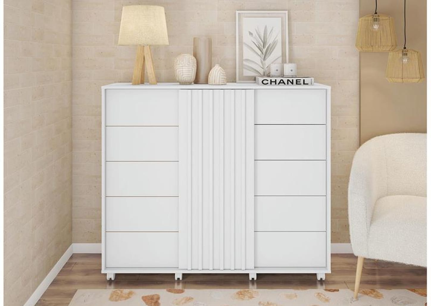 Cômoda 5 Gavetas 2 Portas Caemmun Belize Zios