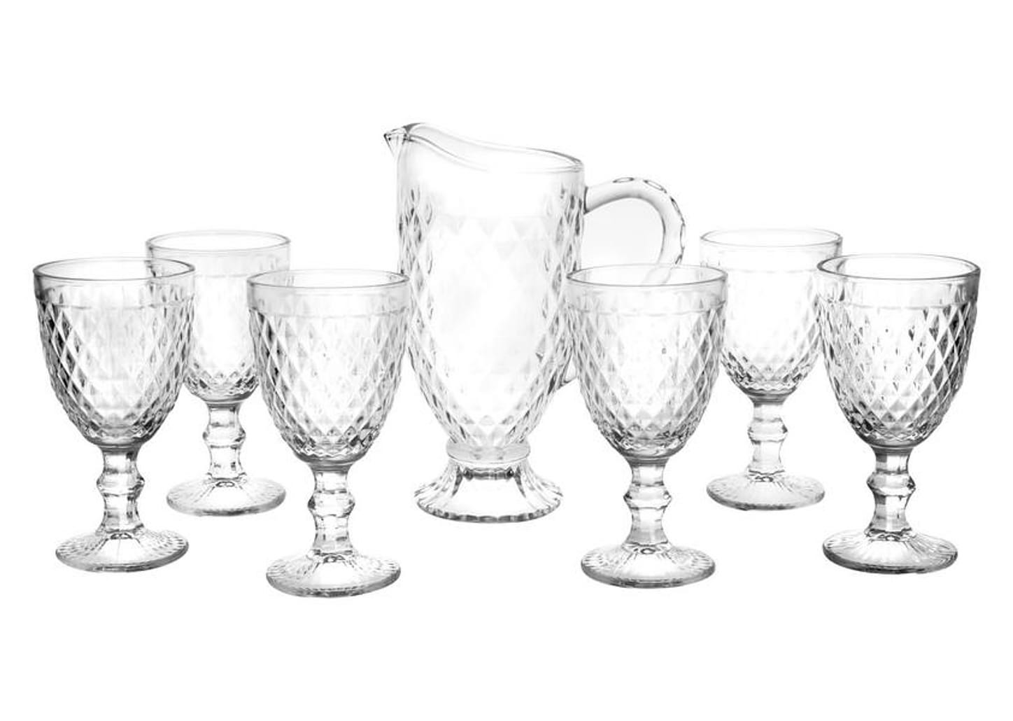 Jogo de Taças com Jarra de Vidro 7 Peças - Haus Bico de Jaca Empire