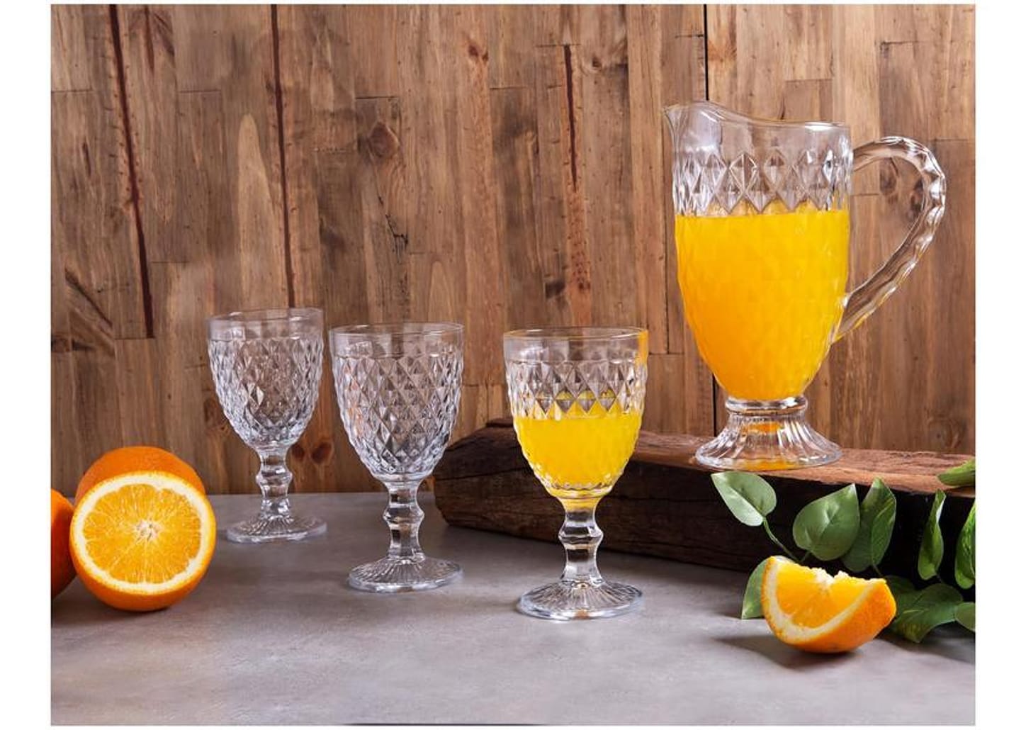 Jogo de Taças com Jarra de Vidro 7 Peças - Haus Bico de Jaca Empire