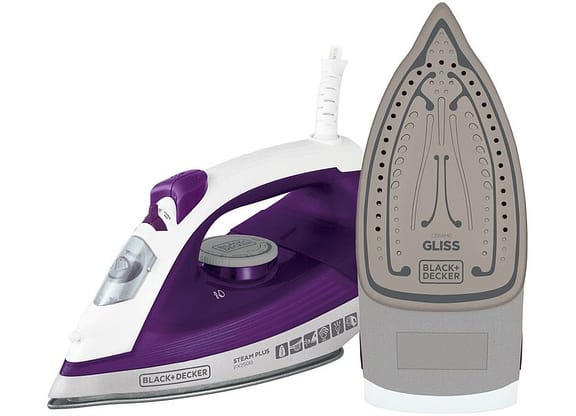Ferro de Passar Roupa a Vapor e a Seco - Black + Decker FX2500 Branco e Roxo