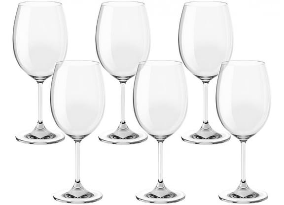 Jogo de Taças para Vinho de Cristal 350ml 6 Peças - Haus Sense Bohemia