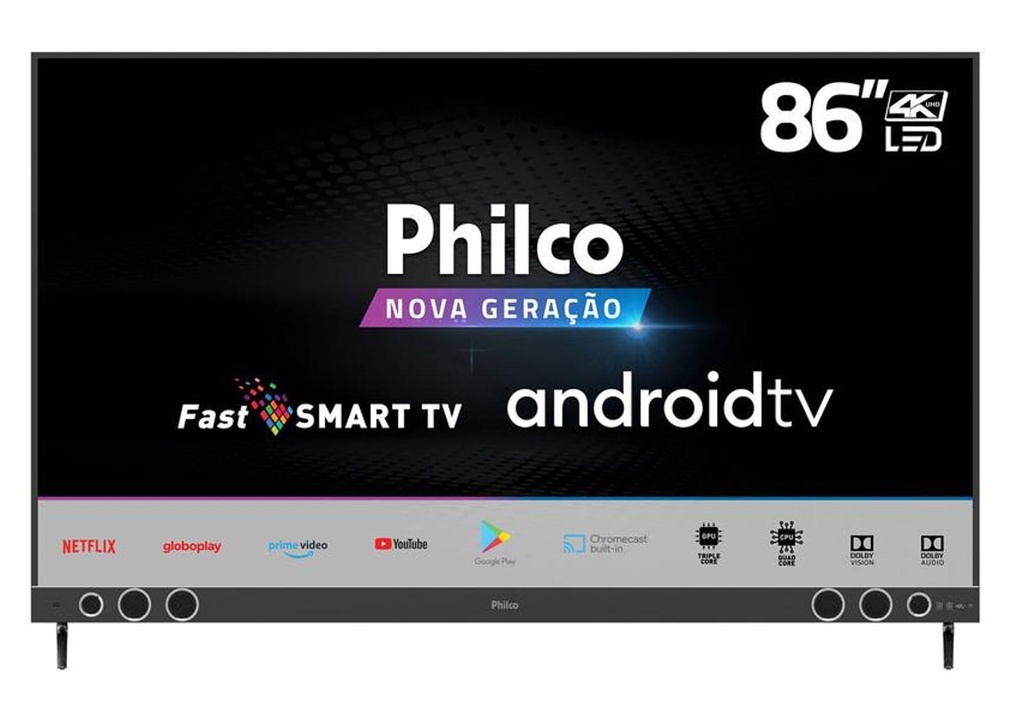 Smart TV UHD D-LED 86” PTV86P50AGSG Android - Wi-Fi Bluetooth HDR 4 HDMI 2 USB
