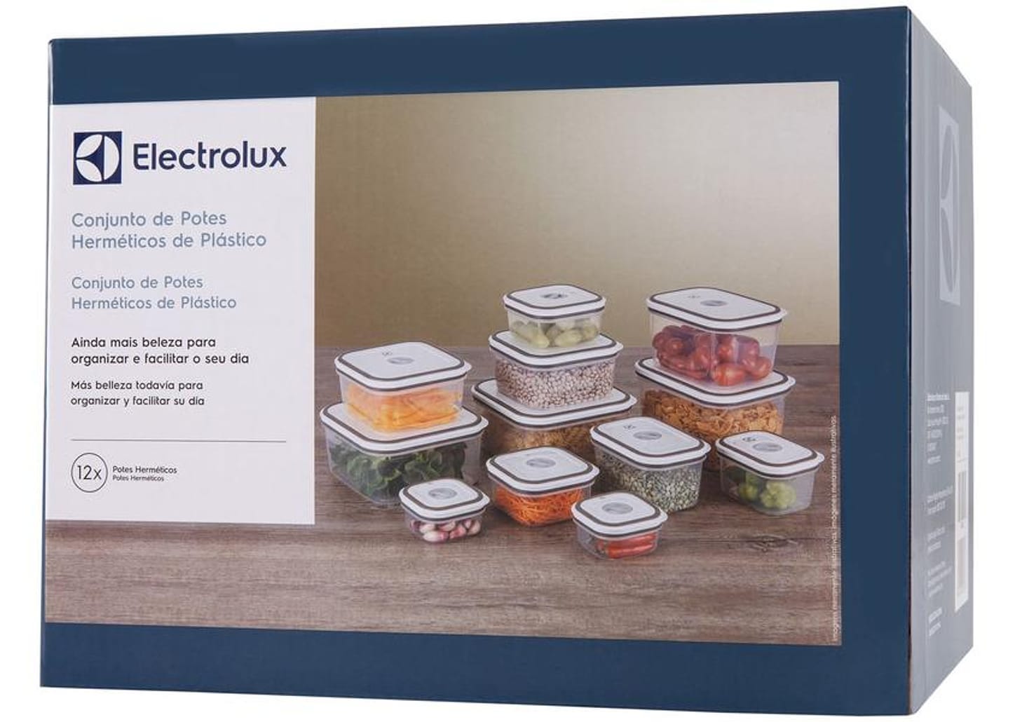 Jogo de Potes de Plástico Herméticos Electrolux com Tampa A23122901 12 Peças