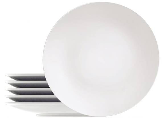 Jogo de Pratos Redondo de Porcelana Branco Raso - Tramontina Sophia 6 Peças