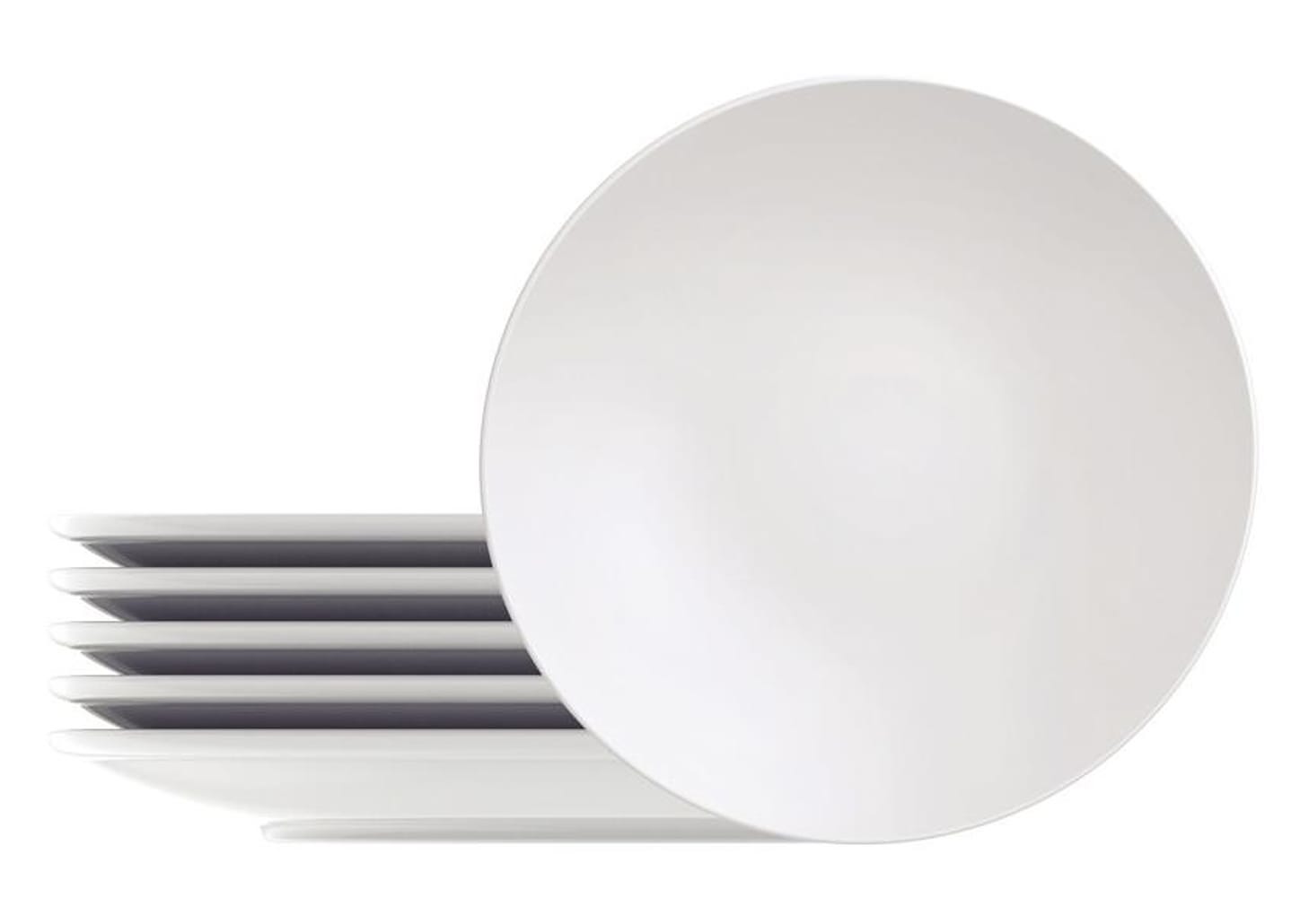 Jogo de Pratos Redondo de Porcelana Branco Raso de Sobremesa Tramontina Sophia 6 Peças