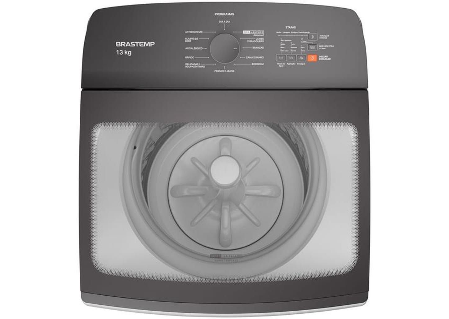 Lavadora de Roupas Brastemp 13kg Cesto Inox 12 Programas de Lavagem Branca BWK13