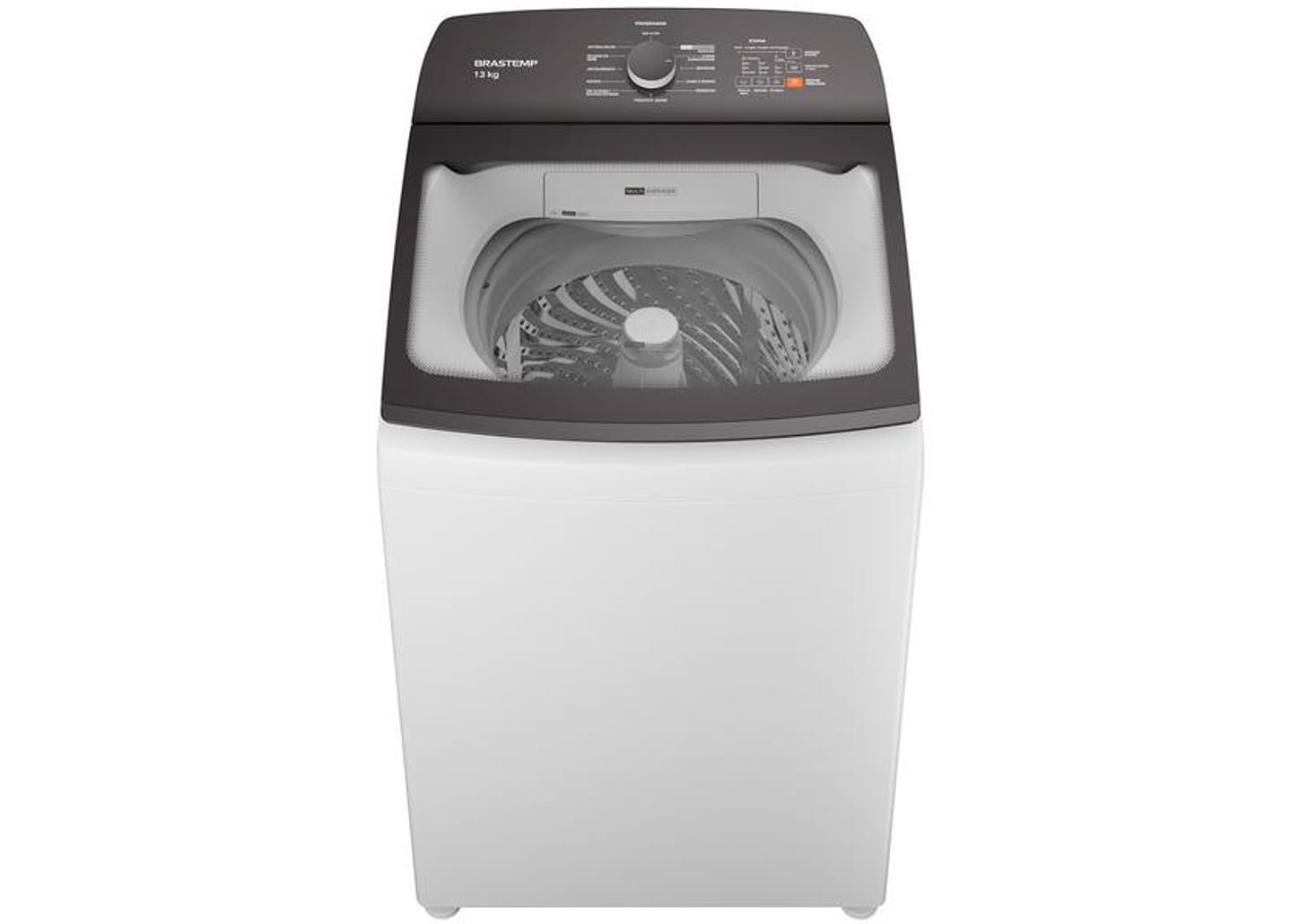 Lavadora de Roupas Brastemp 13kg Cesto Inox 12 Programas de Lavagem Branca BWK13