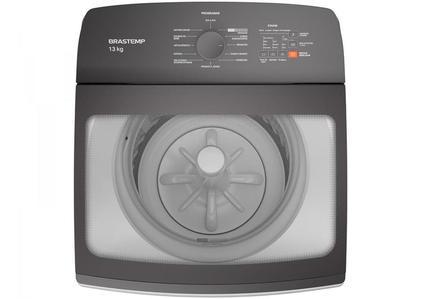 Lavadora de Roupas Brastemp 13kg Cesto Inox 12 Programas de Lavagem Branca BWK13