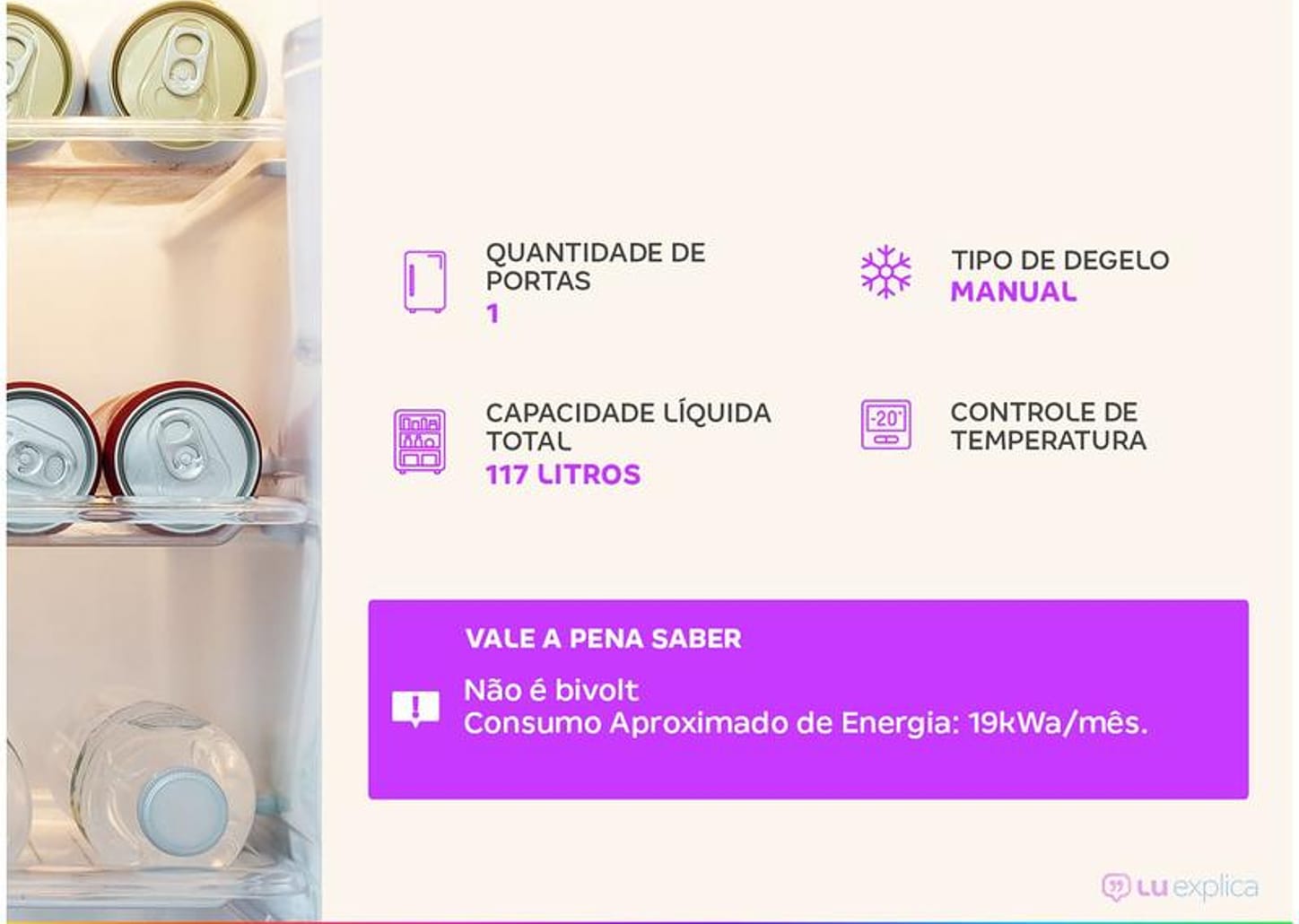 Frigobar Consul 117L Branco com Gaveta CRC12