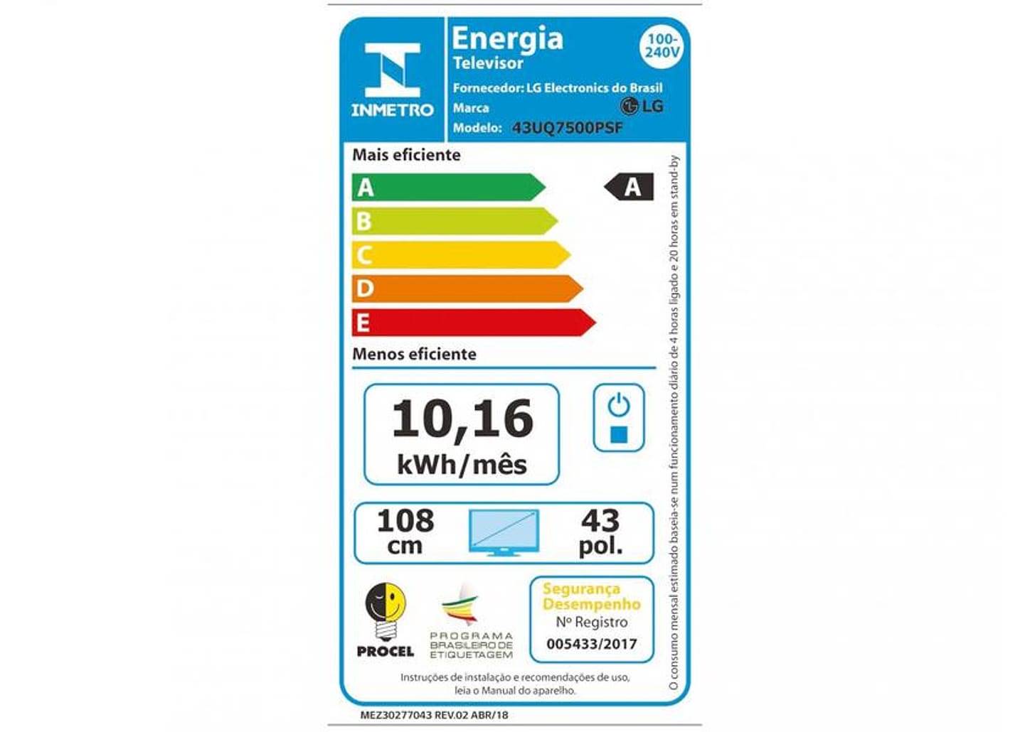 Smart TV 43” 4K LED LG 43UQ7500 AI Processor - Wi-Fi Bluetooth HDR Alexa Google Assistente 3 HDMI