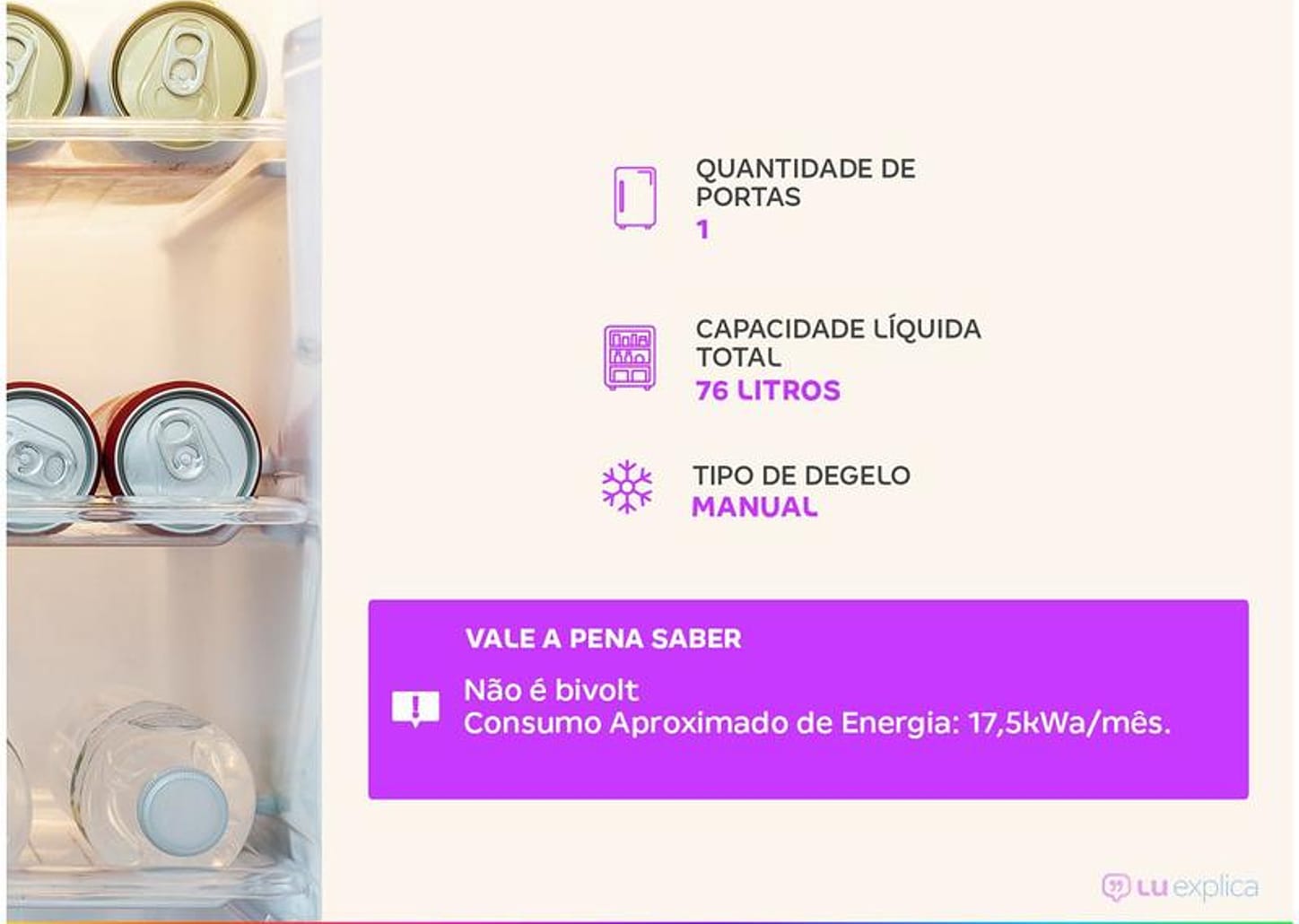 Frigobar Consul 76L Branco com Gaveta CRC08