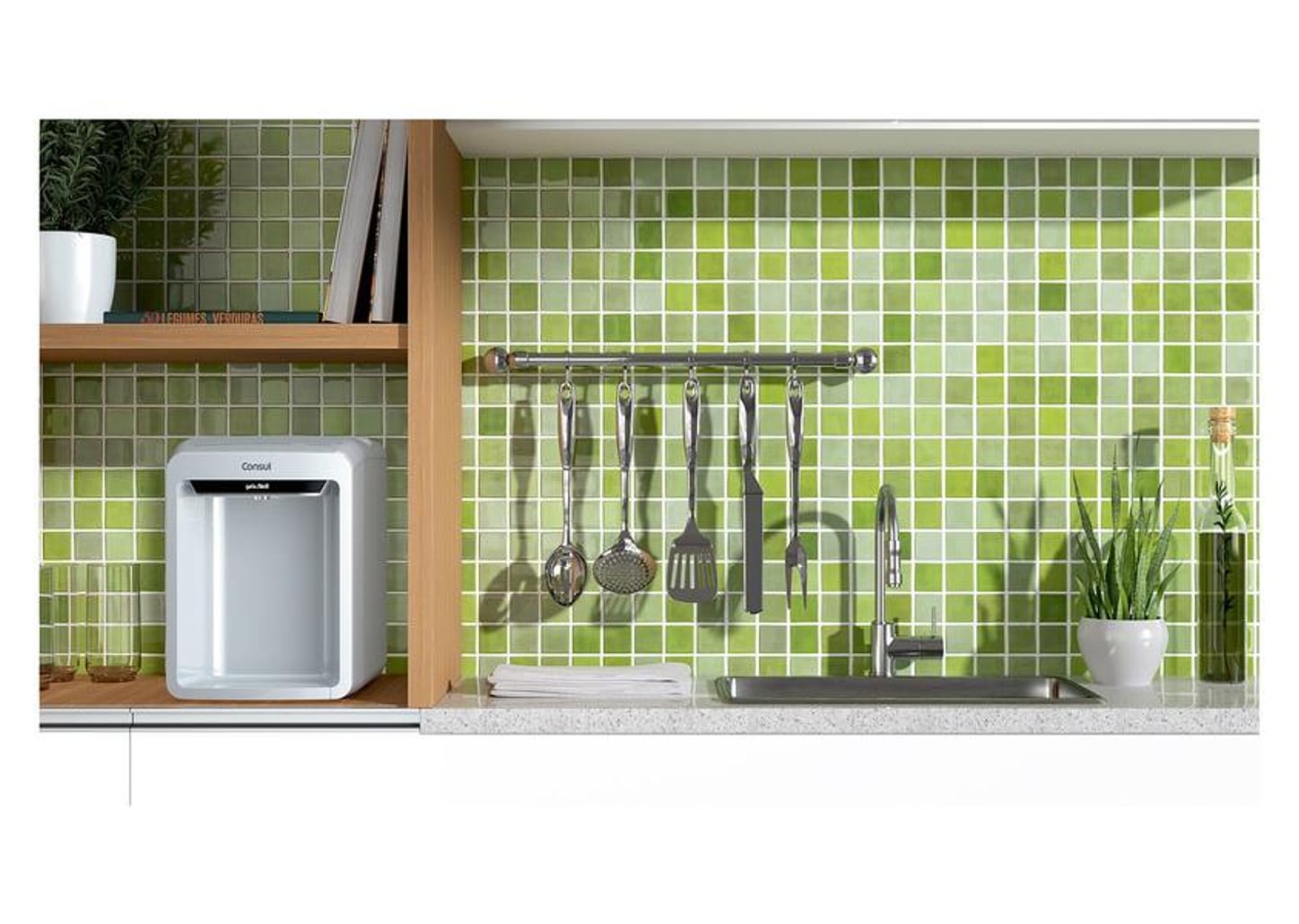 Purificador de Água Consul de Mesa e Parede Branco - CPB33AB Água Gelada e Natural