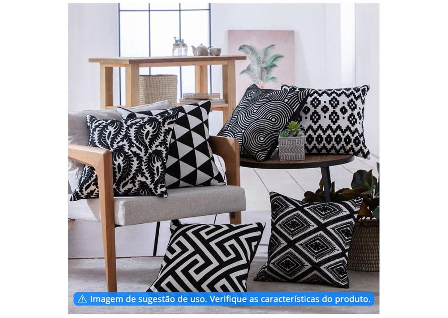 Capa de Almofada Quadrada 45x45cm - Jolitex Ternille Italiana Verona Geométrica