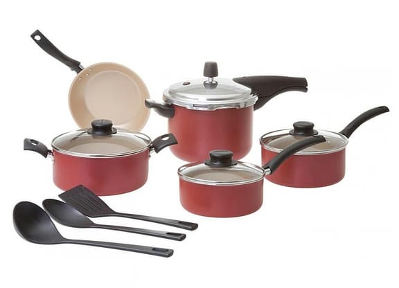 Jogo de Panelas Tramontina Antiaderente de Alumínio Vermelho 8 Peças Turim 20298/719