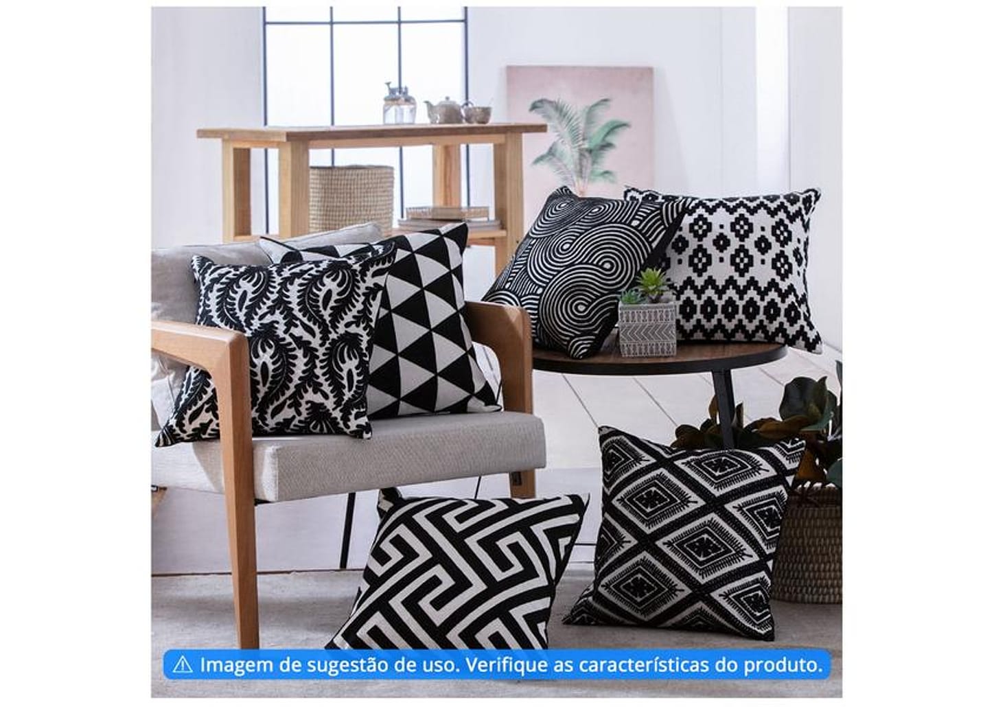 Capa de Almofada Quadrada 45x45cm - Jolitex Ternille Italiana Pompeia Geométrica