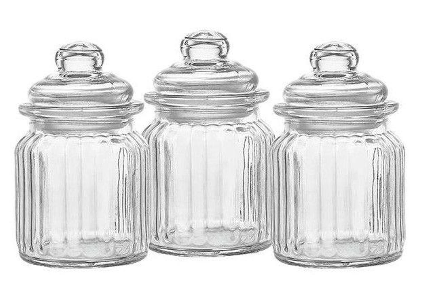 Jogo de Potes de Vidro Hauskraft Redondo 300ml 009 3 Peças