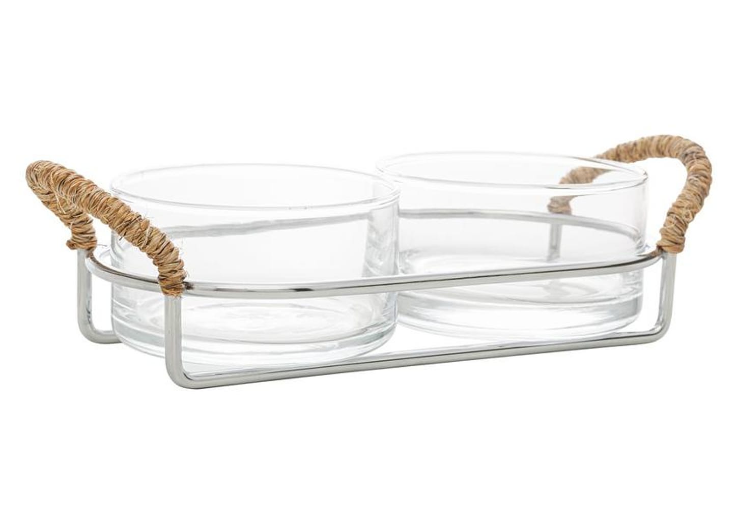 Petisqueira Oval com Suporte 3 Peças Wolff Nature