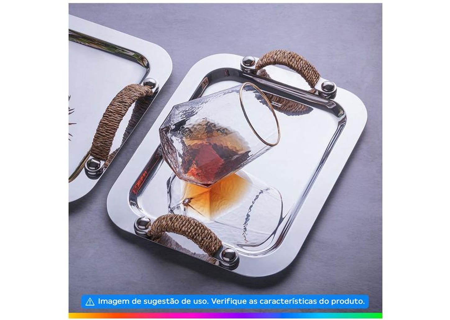 Bandeja Inox para Servir Retangular Wolff Manhattan