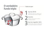 Panela Tramontina Inox Fundo Triplo 16cm 1,5L Allegra