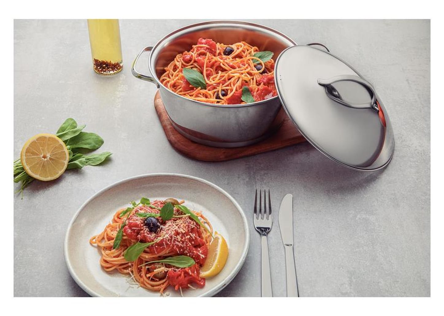 Caçarola Tramontina Inox Fundo Triplo 22cm 3,3L Allegra 62653221