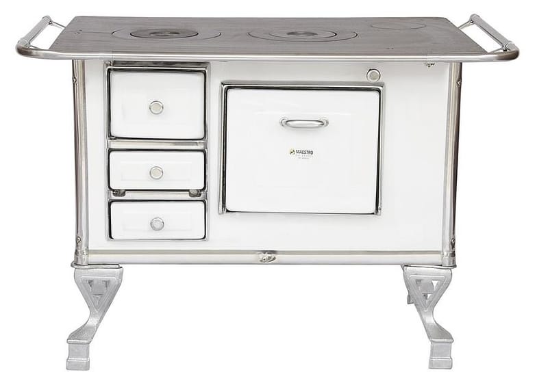 Fogão a Lenha 2 Bocas Maestro - N2 Direito Branco