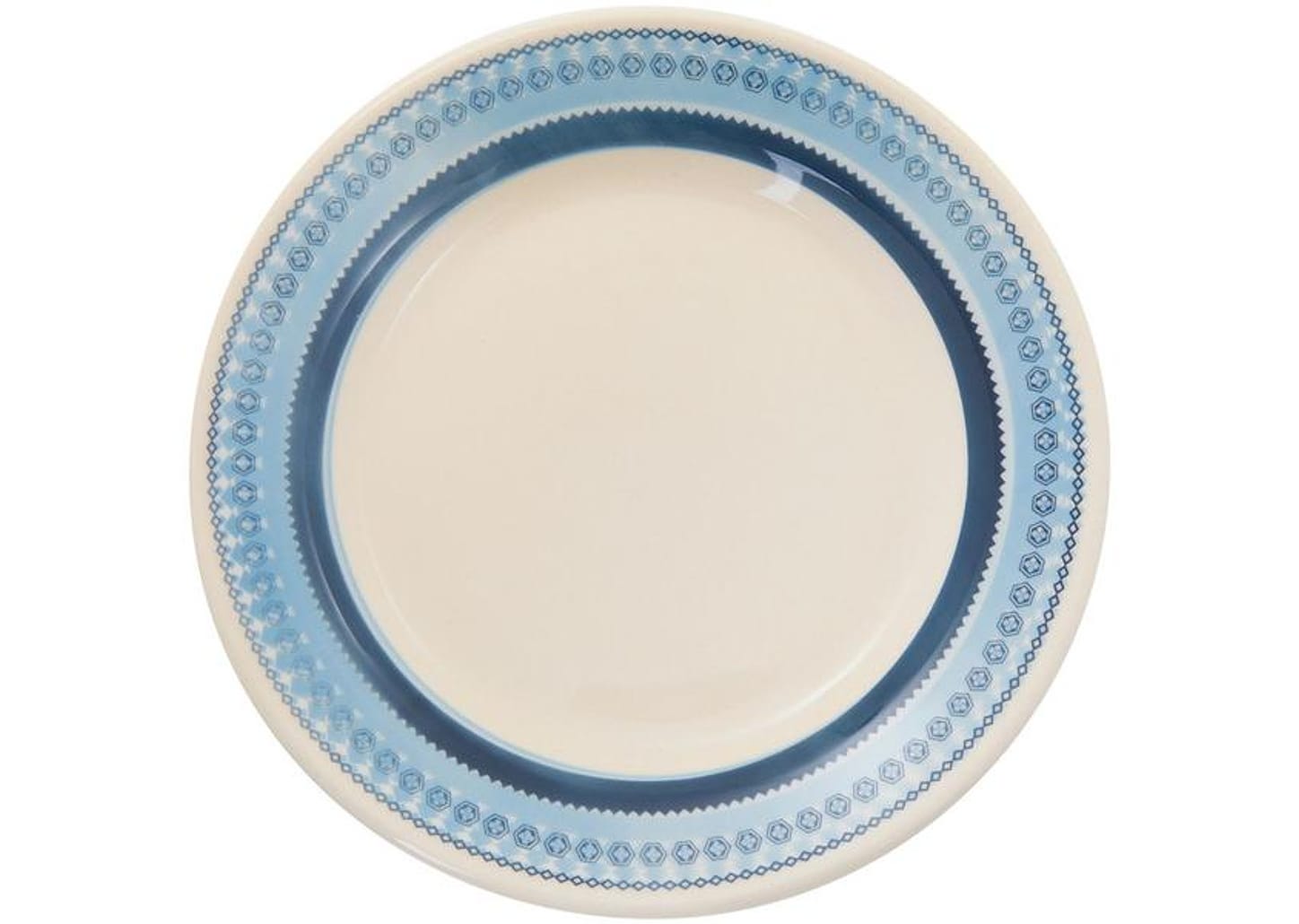 Aparelho de Jantar Chá 20 Peças Biona Cerâmica - Redondo Branco e Azul Donna