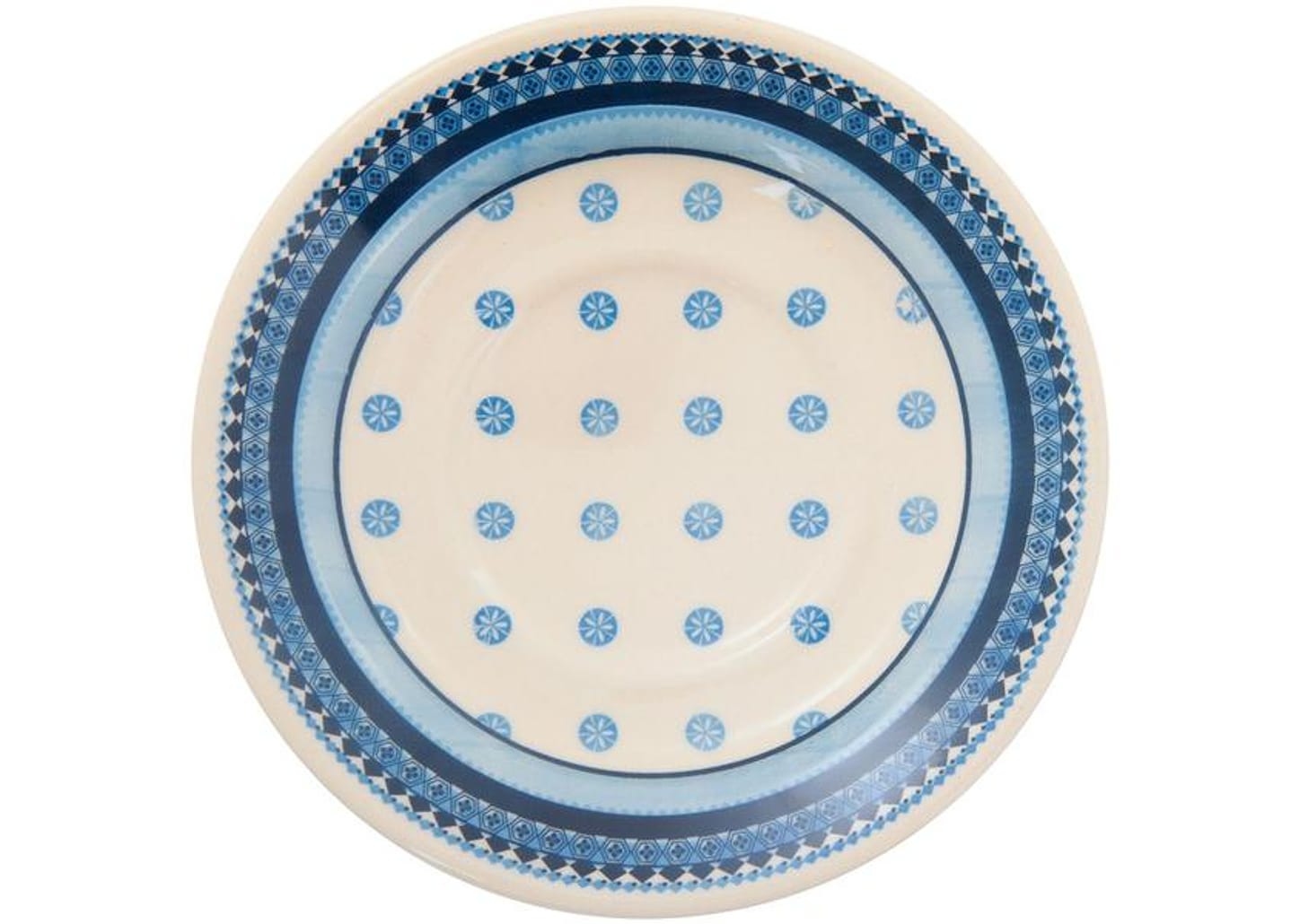 Aparelho de Jantar Chá 20 Peças Biona Cerâmica - Redondo Branco e Azul Donna