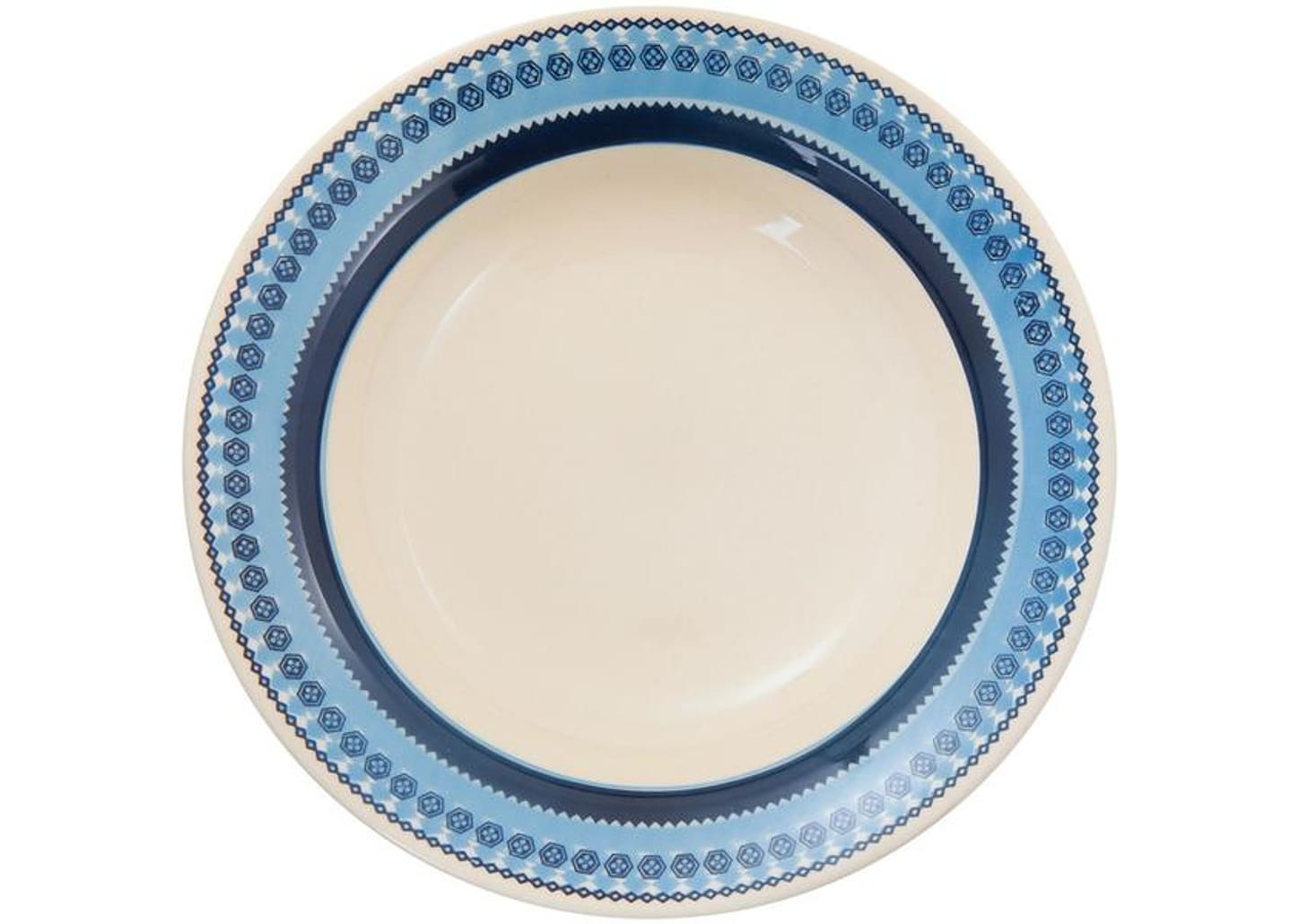 Aparelho de Jantar Chá 20 Peças Biona Cerâmica - Redondo Branco e Azul Donna