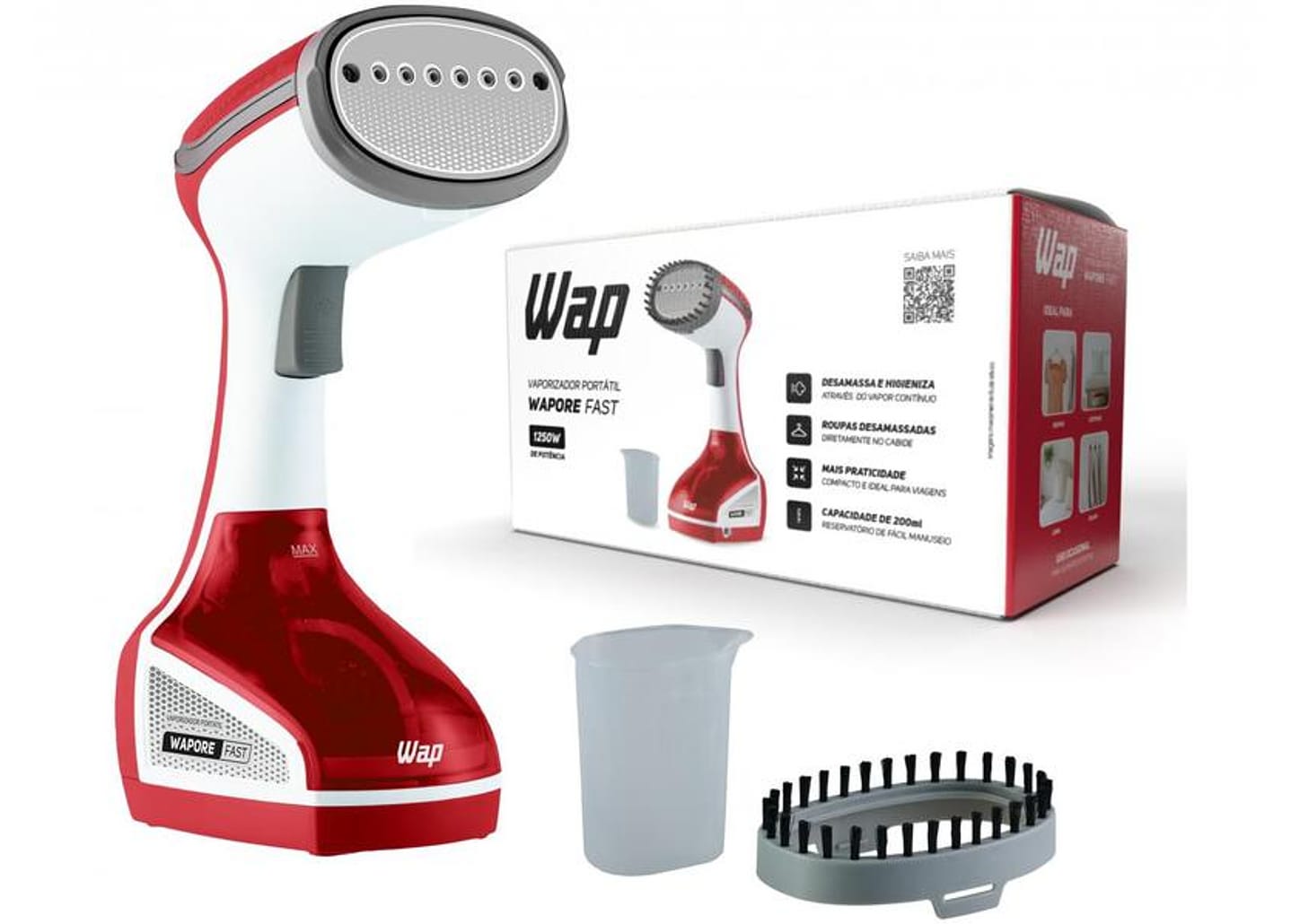 Vaporizador/Higienizador de Roupas Wap Wapore - Fast 1250 Portátil 200ml 1250W com Acessórios