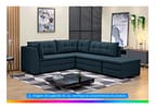 Sofá de Canto 6 Lugares com Puff Veluplus Vegas Flexforma Estofados