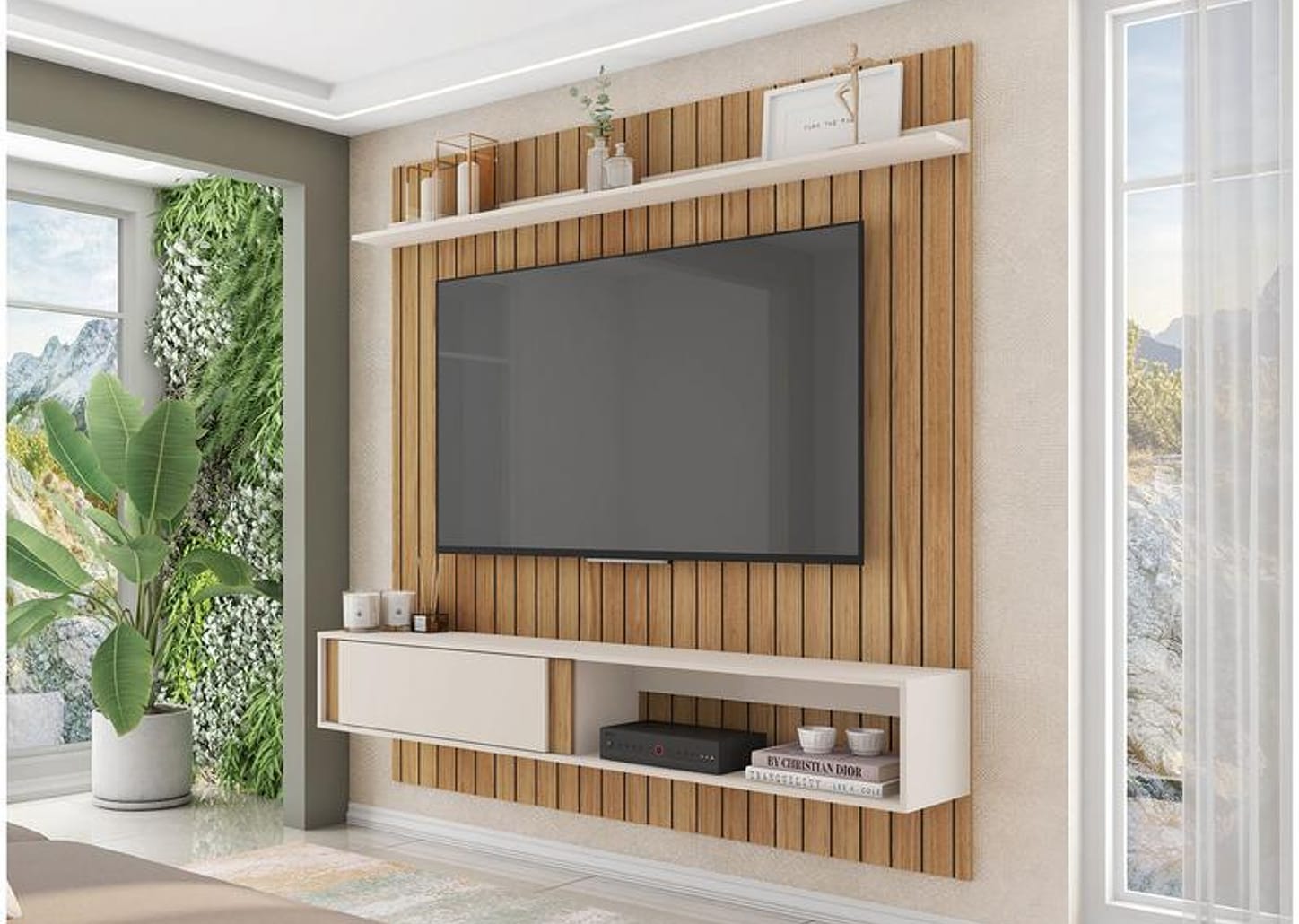 Painel para TV até 65" Caemmun Boreal 1.8 1 Prateleira