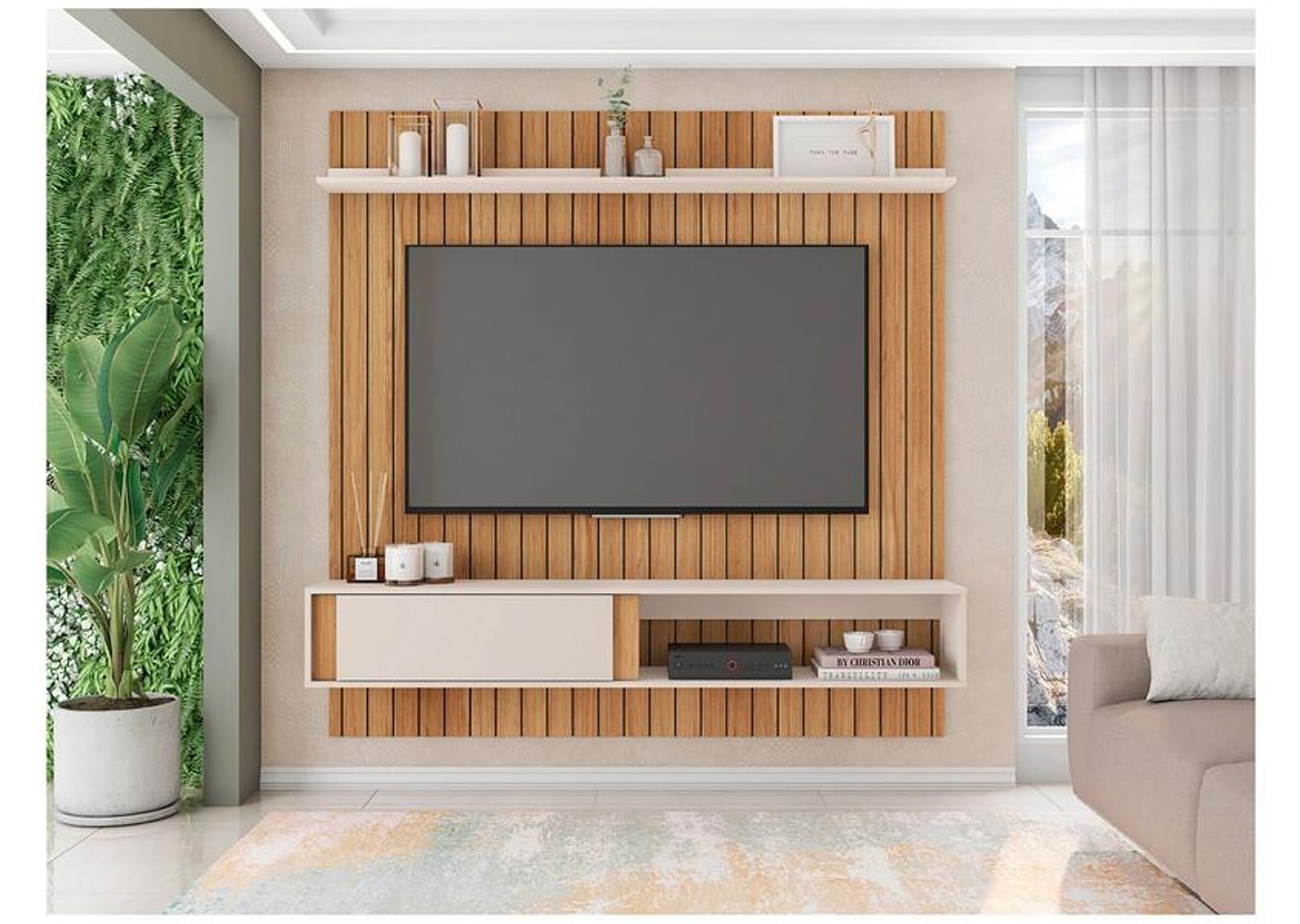 Painel para TV até 65" Caemmun Boreal 1.8 1 Prateleira