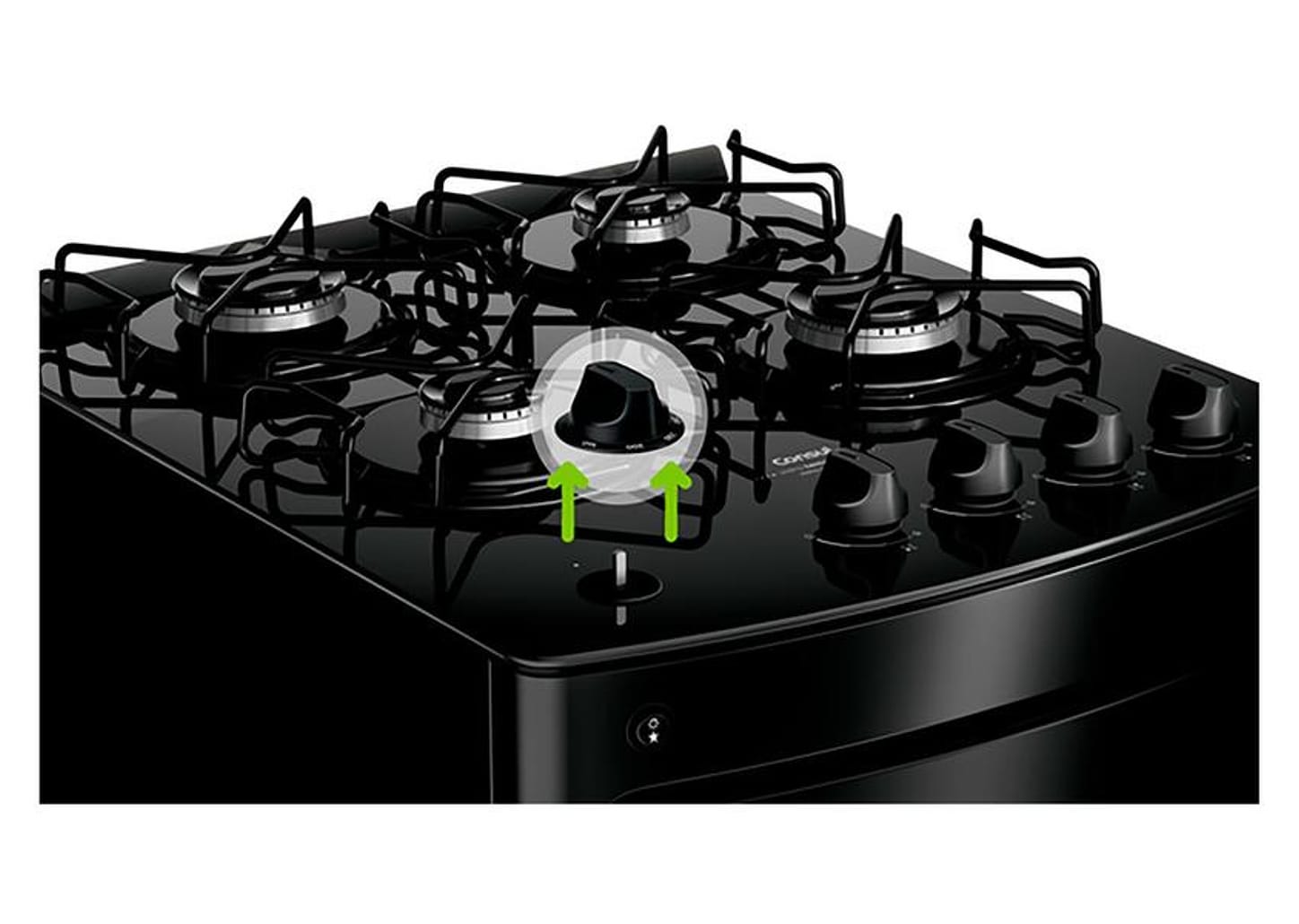 Fogão 4 Bocas Consul Mesa de Vidro Preto - Acendimento Automático CFO4VBE