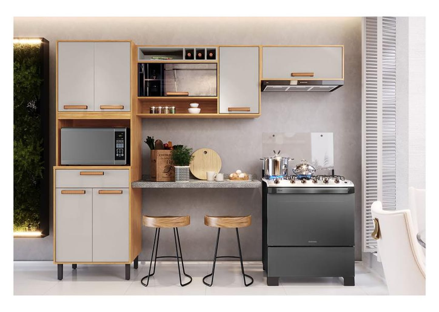 Cozinha Compacta Itatiaia Nápoles 6 Portas 1 Gaveta