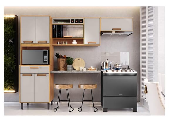 Cozinha Compacta Itatiaia Nápoles 6 Portas 1 Gaveta