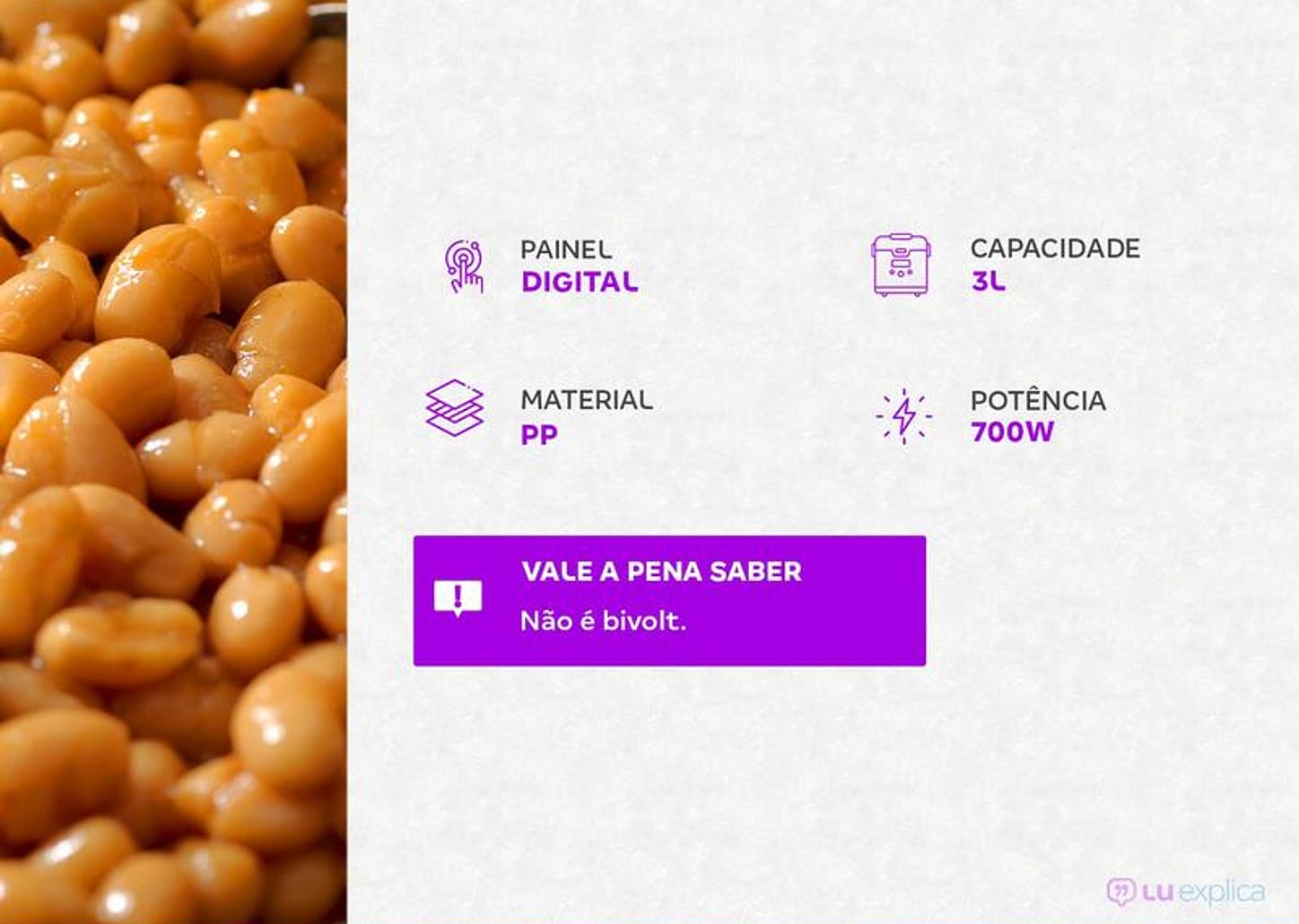 Panela de Pressão Elétrica Digital Mondial 3L 700W