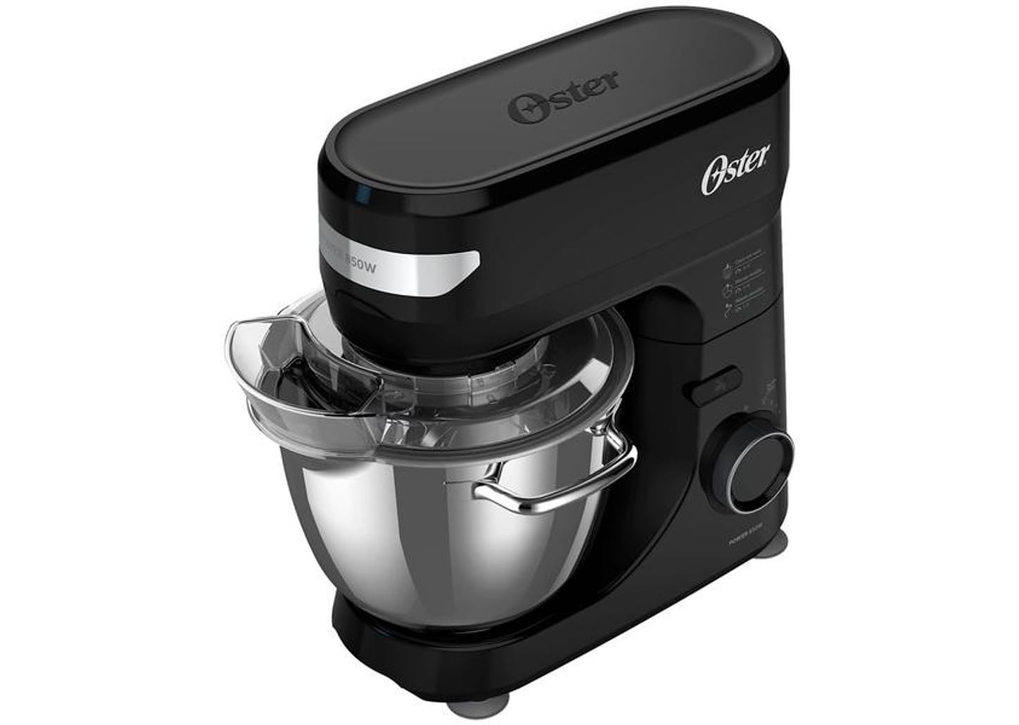 Batedeira Planetária Oster Preta 850W 12 Velocidades Tigela Inox OBAT641