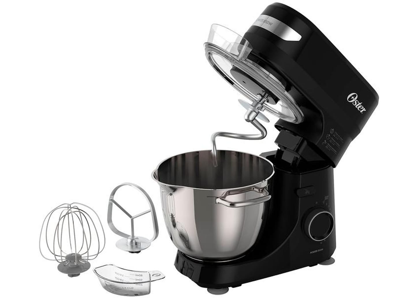 Batedeira Planetária Oster Preta 850W 12 Velocidades Tigela Inox OBAT641