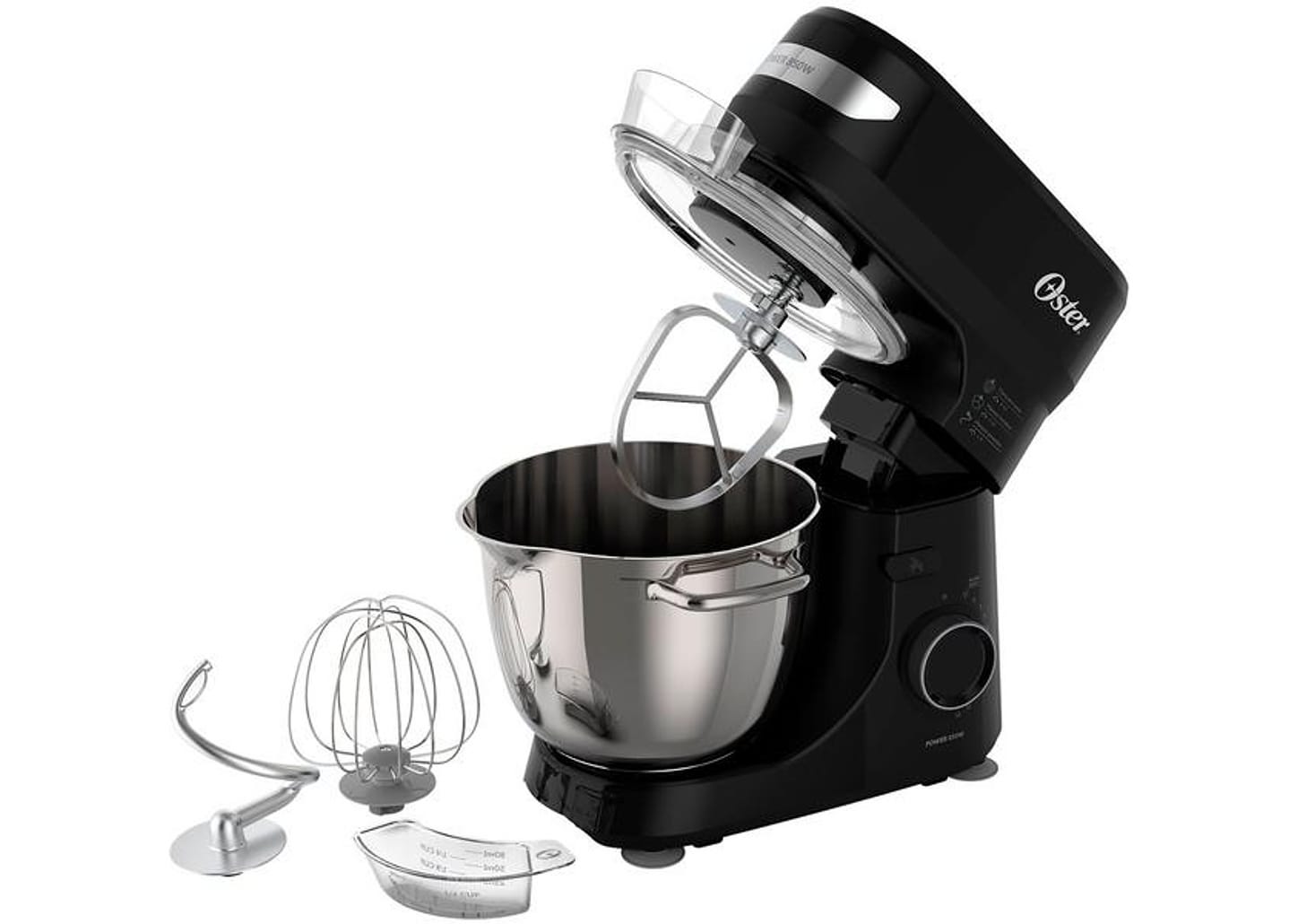Batedeira Planetária Oster Preta 850W 12 Velocidades Tigela Inox OBAT641