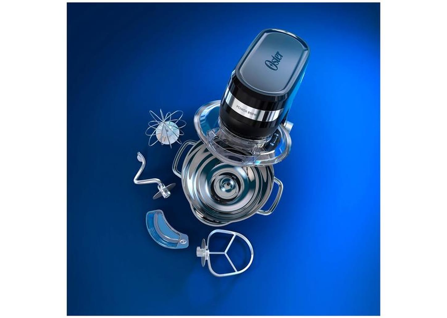 Batedeira Planetária Oster Preta 850W 12 Velocidades Tigela Inox OBAT641